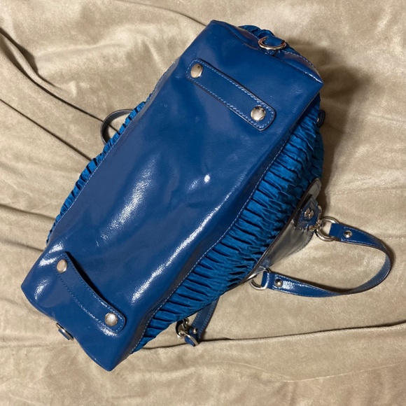 Rare Coach Bag - Ashley Gathered Satin, Ocean Blue Satchel - Picture 5 of 5